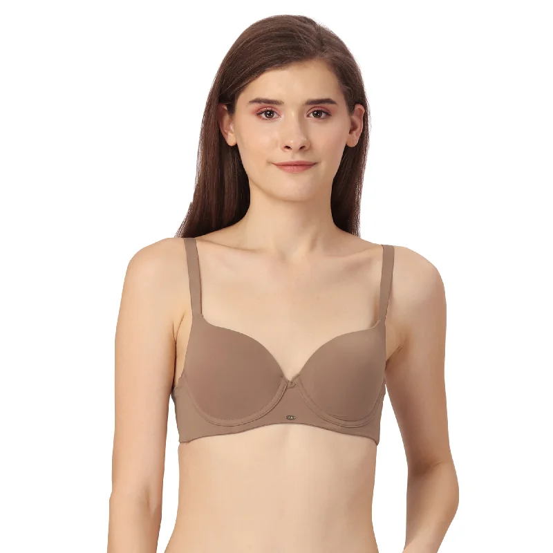 Medium Coverage Padded Wired T-shirt Bra-CB-135 Ribbed T-Shirt High Neck Heavyweight Medium Coverage Padded Wired T-shirt Bra-CB-135 Ribbed T-Shirt High Neck Heavyweight