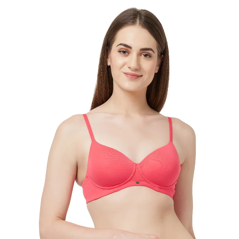 Semi/Medium Coverage Padded Non Wired T-shirt Bra-CB-123 Mesh Blend Leather Blend Suede Blend Semi/Medium Coverage Padded Non Wired T-shirt Bra-CB-123 Mesh Blend Leather Blend Suede Blend