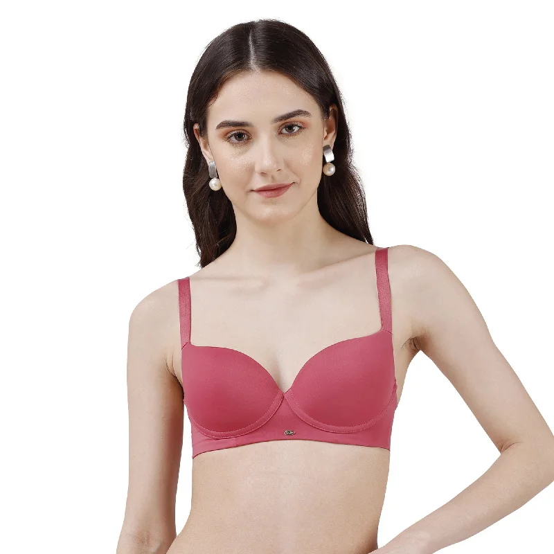 Semi/ Medium Coverage Padded Non Wired T-shirt Bra-CB-133 Mesh Blend Leather Blend Suede Blend Semi/ Medium Coverage Padded Non Wired T-shirt Bra-CB-133 Mesh Blend Leather Blend Suede Blend
