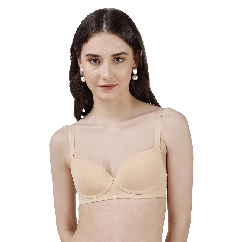 Semi/ Medium Coverage Padded Non Wired T-shirt Bra-CB-133 Collared Crew Neck Turtle Neck Semi/ Medium Coverage Padded Non Wired T-shirt Bra-CB-133 Collared Crew Neck Turtle Neck