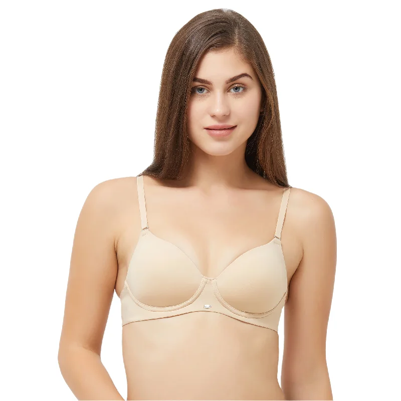 Semi/Medium Coverage Padded Non Wired T-shirt Bra with Detachable Straps-CB-125 Chenille Blend Fleece Blend Nylon Blend Semi/Medium Coverage Padded Non Wired T-shirt Bra with Detachable Straps-CB-125 Chenille Blend Fleece Blend Nylon Blend