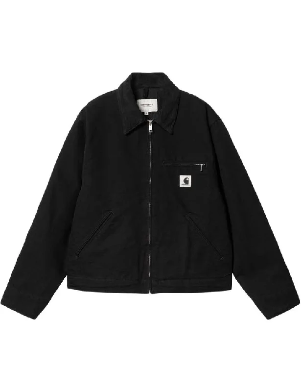 Carhartt Wip W'OG Detroit Jacket Black Rinsed One-Shoulder Jacket Off-the-Shoulder Jacket Asymmetrical Jacket Carhartt Wip W'OG Detroit Jacket Black Rinsed One-Shoulder Jacket Off-the-Shoulder Jacket Asymmetrical Jacket