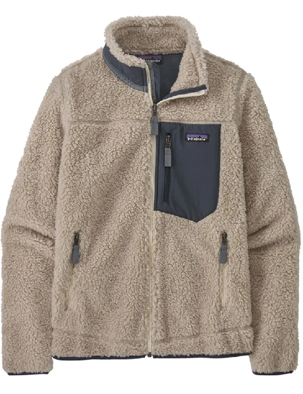 Patagonia W's Classic Retro X Fleece Jacket Natural Smolder Blue Zip Front Button Front Snap Front Patagonia W's Classic Retro X Fleece Jacket Natural Smolder Blue Zip Front Button Front Snap Front