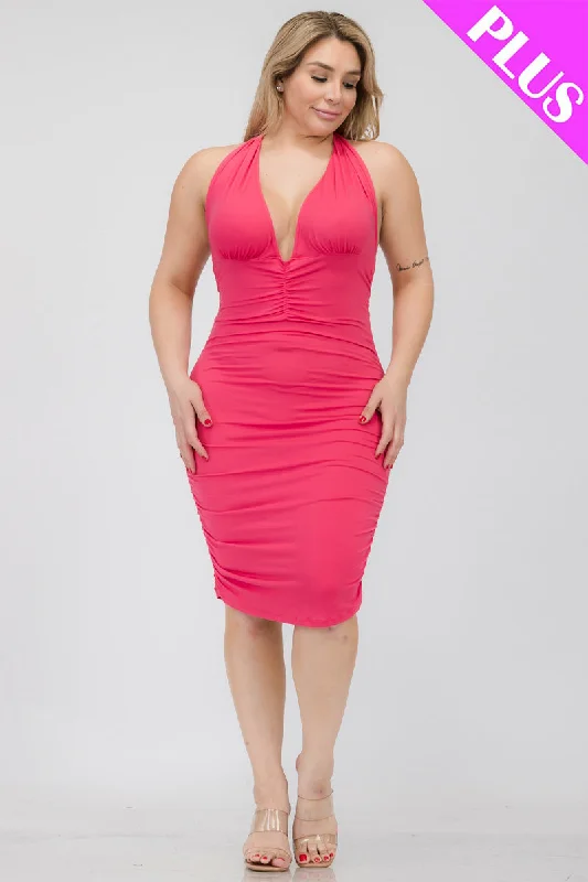 Bodycon Mini Dress in Plus Size with Crisscross Back and Plunging Neckline Elegant Off-Shoulder Dress Mini Bodycon Mini Dress in Plus Size with Crisscross Back and Plunging Neckline Elegant Off-Shoulder Dress Mini