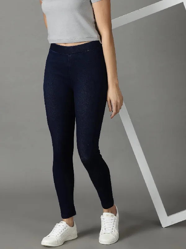 Women's Navy Blue Solid Skinny Fit Denim Jeans-LT-J-10439-Navyblue Fashionable Raw Edge Jeans Women's Navy Blue Solid Skinny Fit Denim Jeans-LT-J-10439-Navyblue Fashionable Raw Edge Jeans